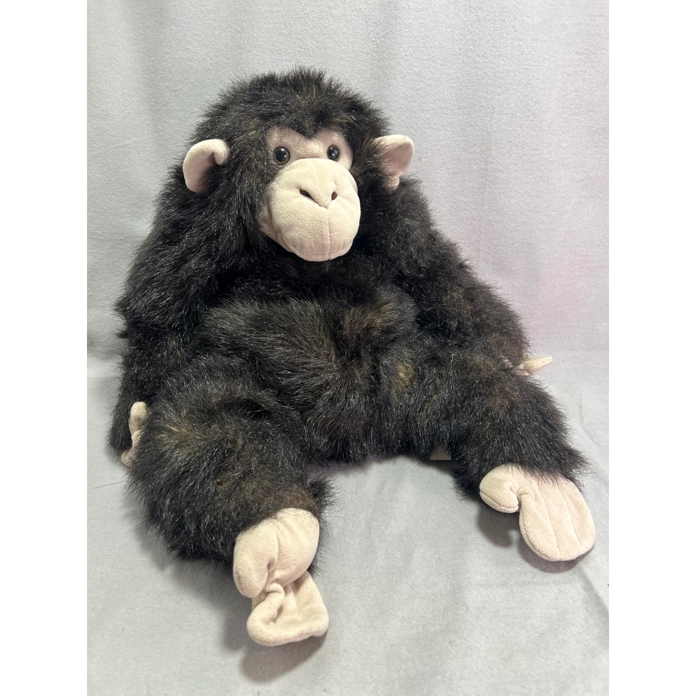 21" Folkmanis Folktails Chimpanzee Hand Puppet Plush Furry Folk Realistic Large